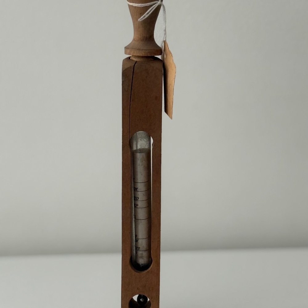 Vintage 19th Century Dr. Forbes Floating Wood Baby Bath Thermometer
